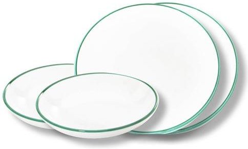 Gmundner Keramik Grüner Rand Dinner for two
