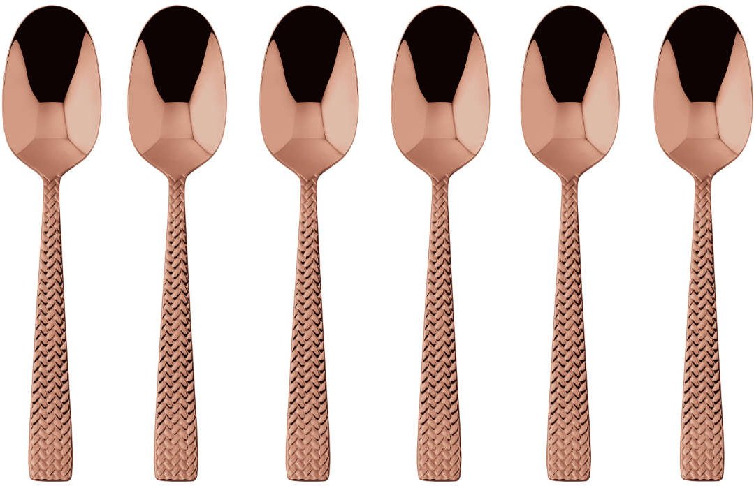 Sambonet Cortina - Edelstahl / PVD Kupfer Mokkalöffel Set 6-tlg.
