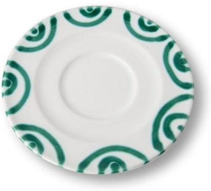 Gmundner Keramik Grüngeflammt Cappuccino-Untertasse Gourmet d: 14 cm