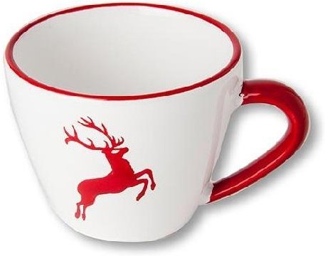 Gmundner Keramik Rubinroter Hirsch Cappuccino-Obertasse 0,16 L / h: 6,8 cm