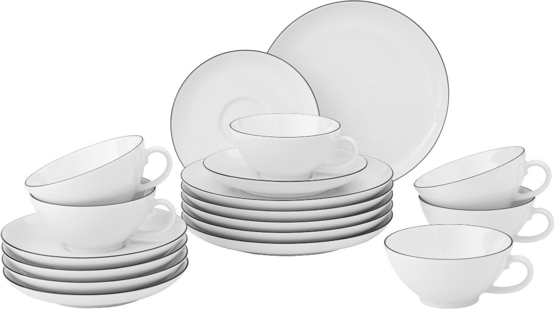 Seltmann Weiden Lido Black Line Tee-Set groß 18-tlg.