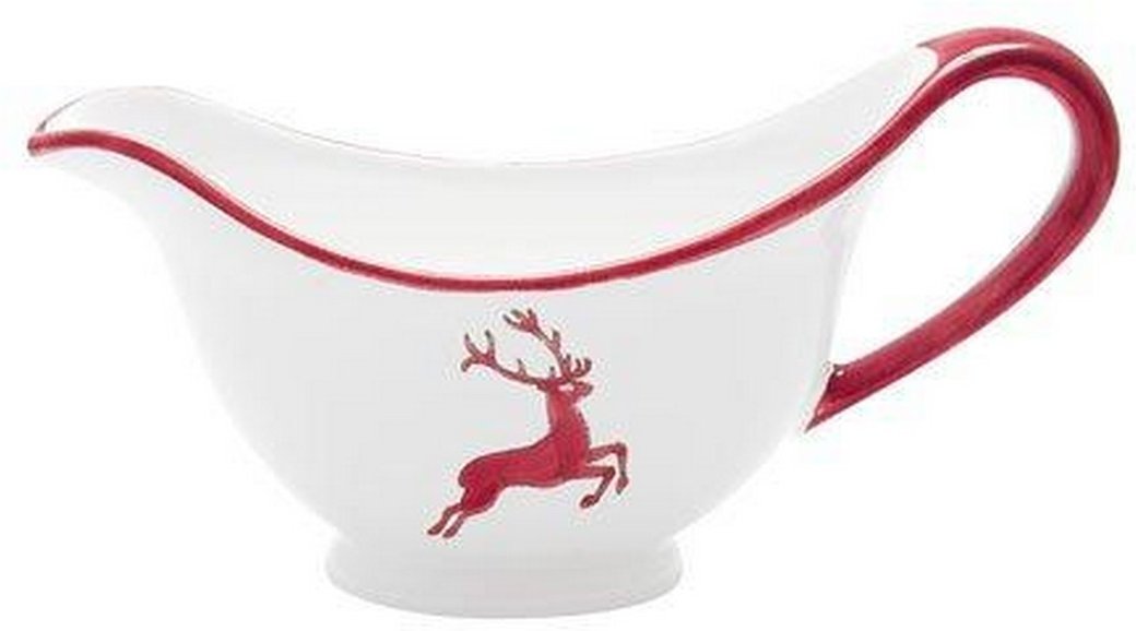 Gmundner Keramik Rubinroter Hirsch Sauciere Gourmet 0,2 L / h: 10 cm
