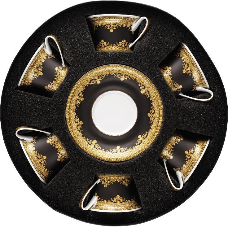 Rosenthal Versace I love Baroque - Nero Teetasse 0,22 L 6x Obertasse / 6x Untertasse
