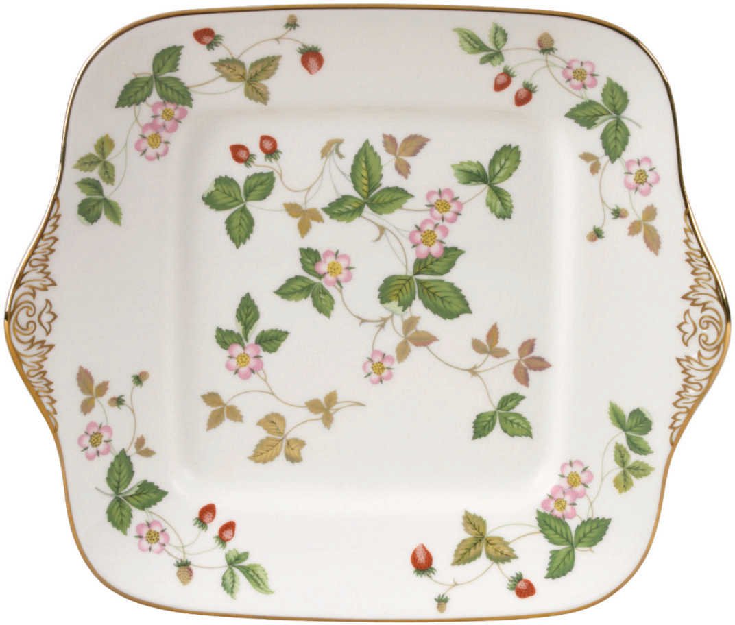 Wedgwood 'Wild Strawberry' Kuchenteller eckig 27 cm