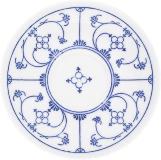 Kahla Blau Saks - Indisch Blau - Stohblumenmuster Kaffeeuntertasse 14 cm