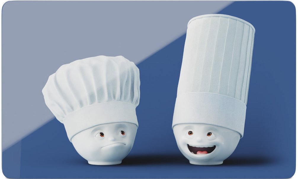 TV Tassen Frühstücksbrettchen Chefs 23x14 cm