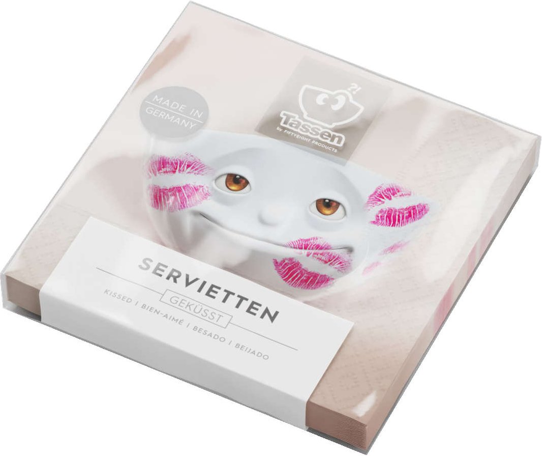 TV Tassen Servietten Lunch 'Geküsst' 33x33 cm 20 Stück