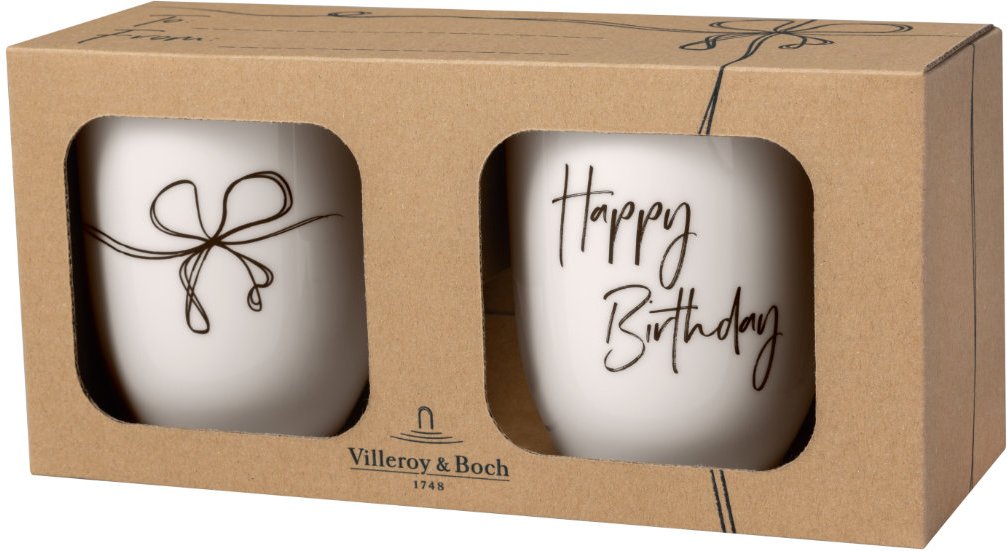 Villeroy & Boch Statement Becher mit Henkel - Happy Birthday Set 2-tlg. 0,29 L