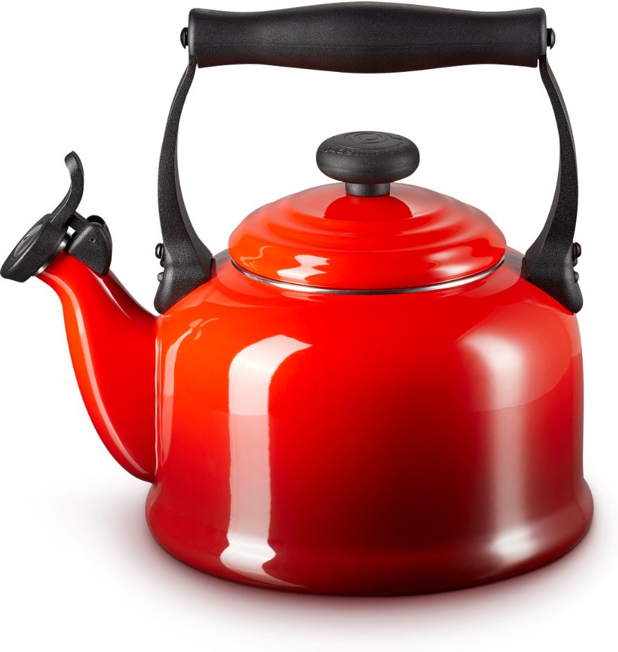 Le Creuset Wasserkessel Wasserkessel Tradition m. Flöte kirschrot 2,10 L
