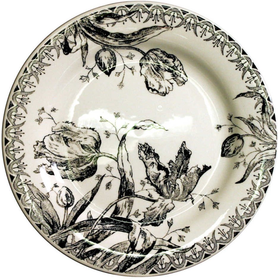 Gien 'Tulipes Noires' Brotteller 16,5 cm