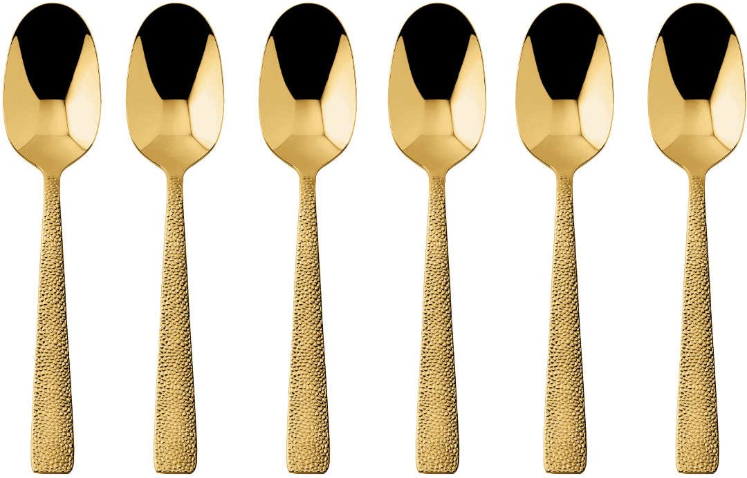 Sambonet Siena - Edelstahl / PVD Gold Mokkalöffel Set 6-tlg.