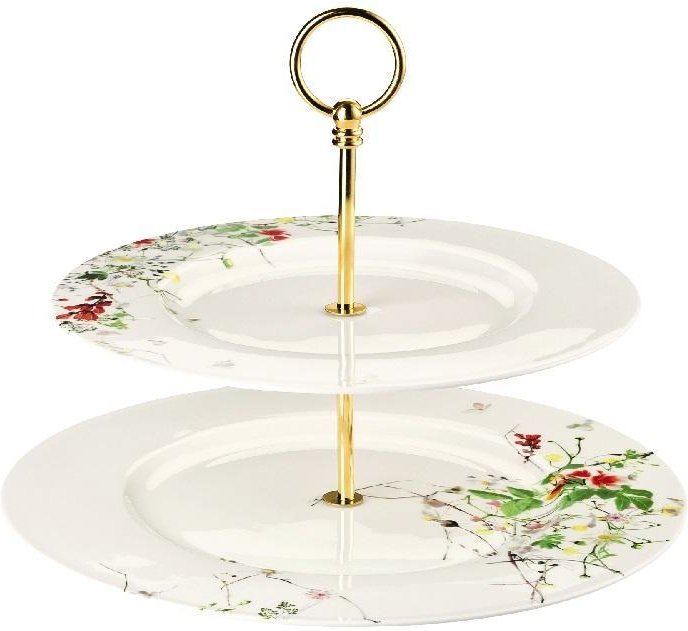 Rosenthal Brillance Fleurs Sauvages Etagere 2-tlg. Oberer Teller 28 cm / Unterer Teller 33 cm
