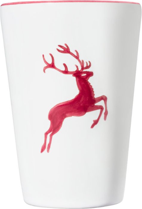 Gmundner Keramik Bordeauxroter Hirsch Trinkbecher 0,28 L