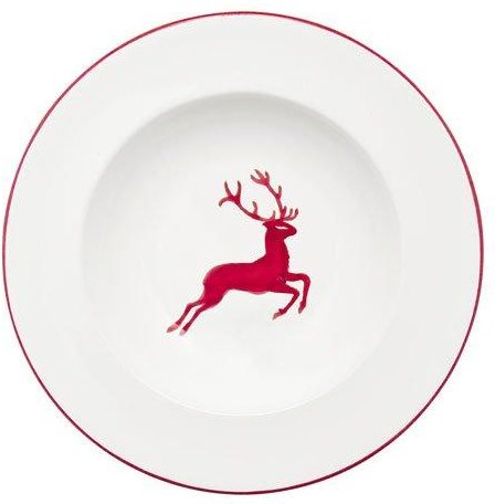 Gmundner Keramik Rubinroter Hirsch Pastateller Gourmet d: 29 cm / h: 4,5 cm