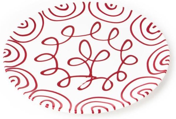 Gmundner Keramik Rotgeflammt Platzteller Cup d: 32 cm / h: 2,2 cm