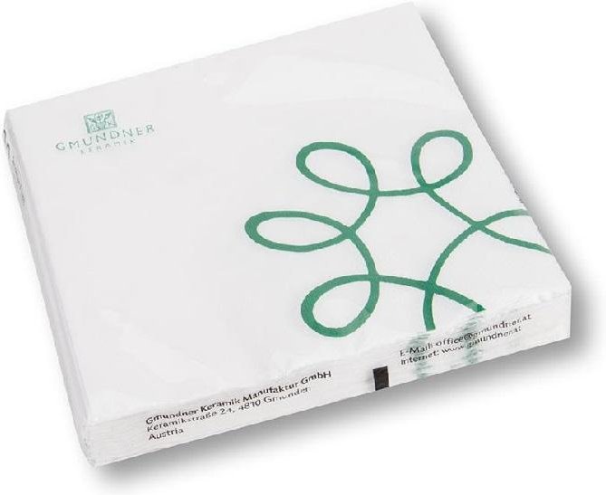 Gmundner Keramik Pur Geflammt Grün Servietten Lunch 33x33 cm 20 Stück