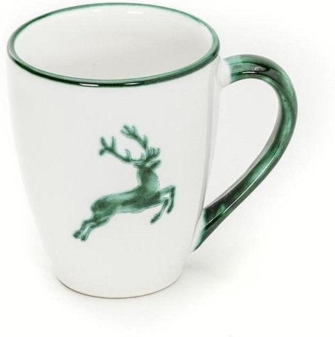 Gmundner Keramik Grüner Hirsch Frühstücksbecher Max 0,3 L / h: 10,5 cm