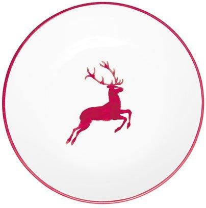Gmundner Keramik Rubinroter Hirsch Suppenteller Cup d: 20 cm / h: 4,4 cm