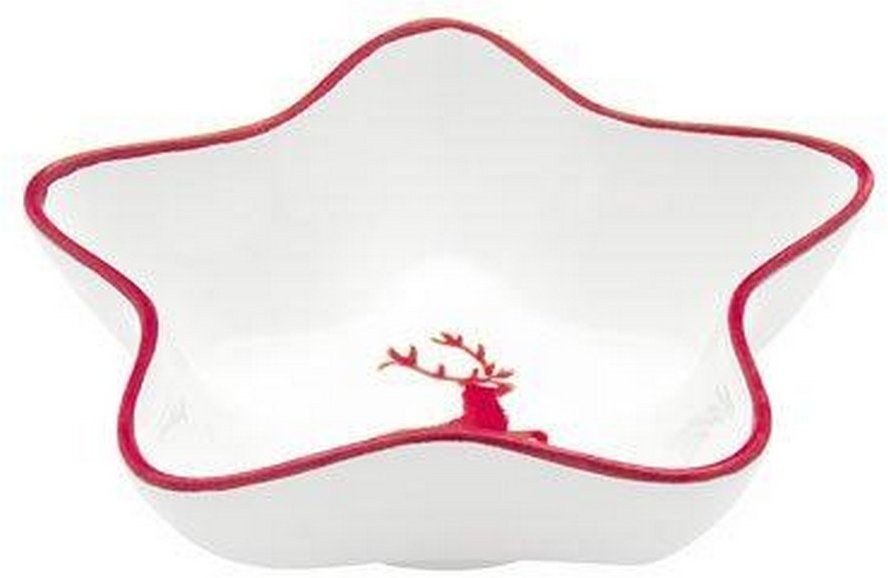 Gmundner Keramik Rubinroter Hirsch Sternschale Stella d: 14 cm / h: 3,9 cm