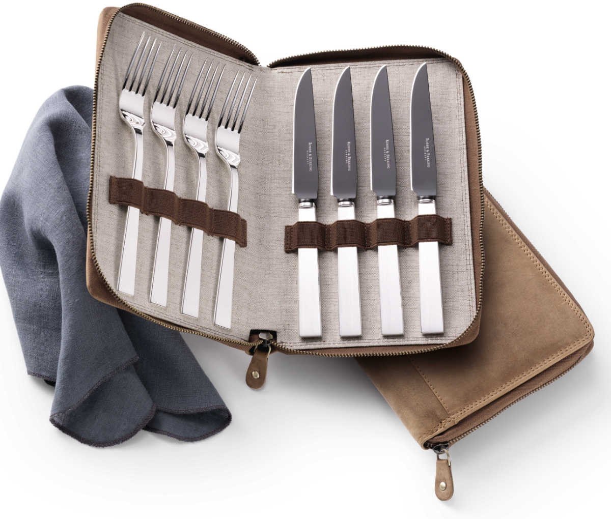 Robbe & Berking Riva - 925 Sterling Silber Grillset Frozen Black 8-tlg.