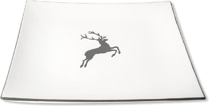 Thumbnail - Gmundner Keramik Grauer Hirsch Speiseteller 26x26x2,2 cm