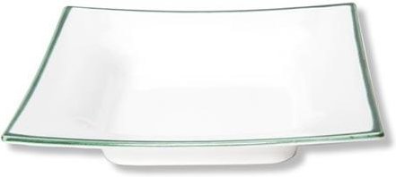 Thumbnail - Gmundner Keramik Grüner Rand Suppenteller eckig Trend 20x20 cm