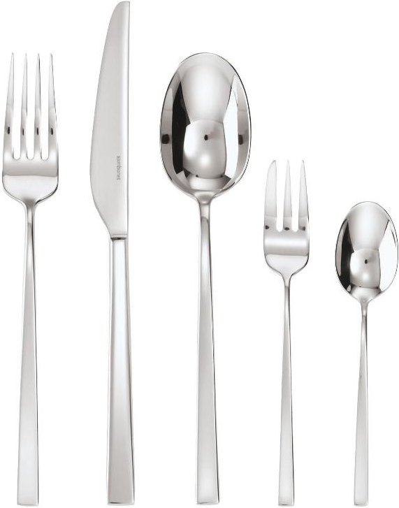 Sambonet Linea Q - Edelstahl 18/10 Besteckset 30-tlg. Vollheft / Monoblock