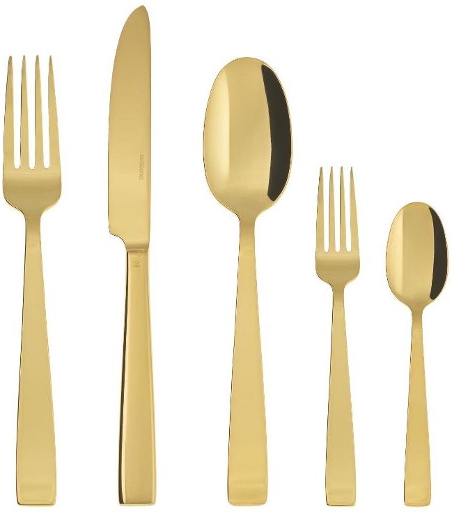 Thumbnail - Sambonet Flat - Edelstahl / PVD Gold Besteckset 30-tlg. Vollheft / Monoblock