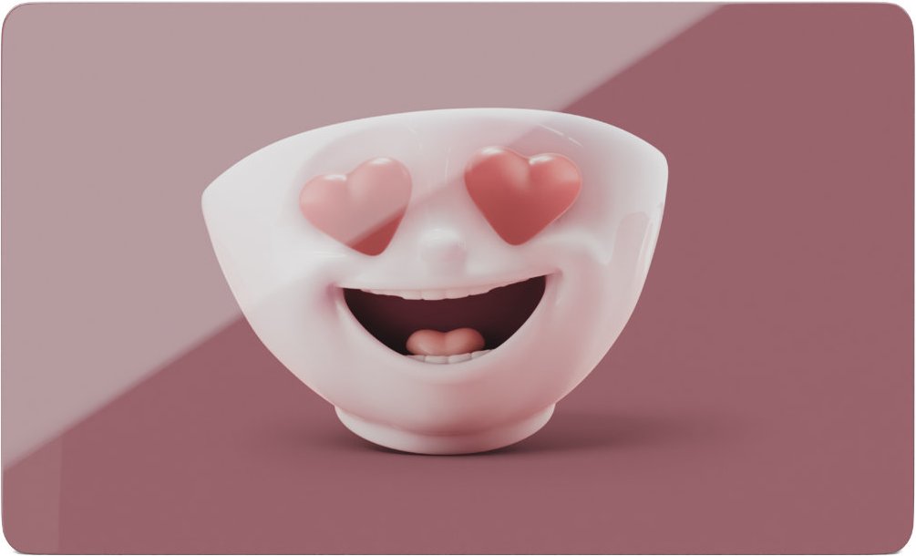 TV Tassen Frühstücksbrettchen Liebe auf den ersten Blick 23x14 cm