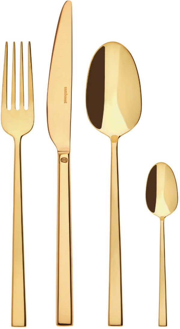 Sambonet Rock - Edelstahl / PVD Gold Besteckset 24-tlg.