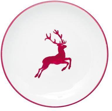 Gmundner Keramik Rubinroter Hirsch Dessertteller / Frühstücksteller Cup d: 20 cm / h: 2,6 cm