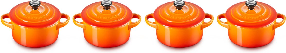 Le Creuset Poterie Kochen & Backen Mini-Cocotte Ofenrot Set 4-tlg.