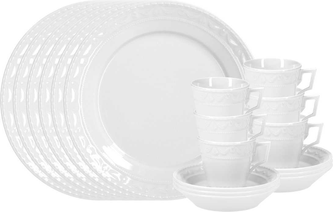 KPM Kurland Weiß Frühstücks-Set 18-tlg.