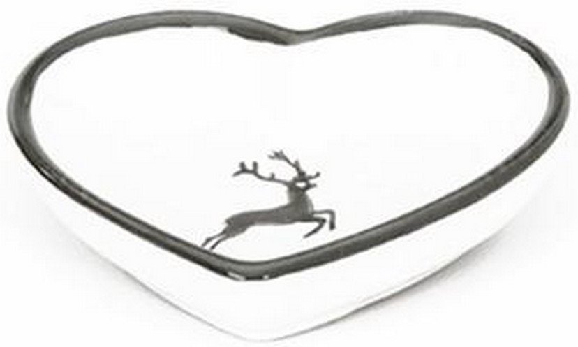 Gmundner Keramik Grauer Hirsch Herzschale d: 10 cm / h: 2,4 cm