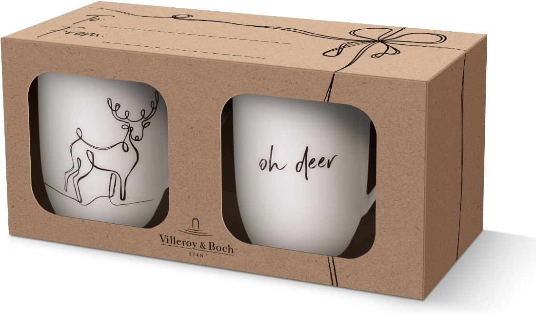 Villeroy & Boch Statement Becher mit Henkel - XMAS Oh Deer Set 2-tlg. 0,29 L
