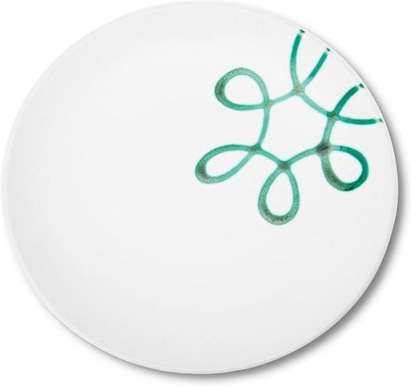 Gmundner Keramik Pur Geflammt Grün Dessertteller / Frühstücksteller Cup d: 20 cm / h: 2,6 cm