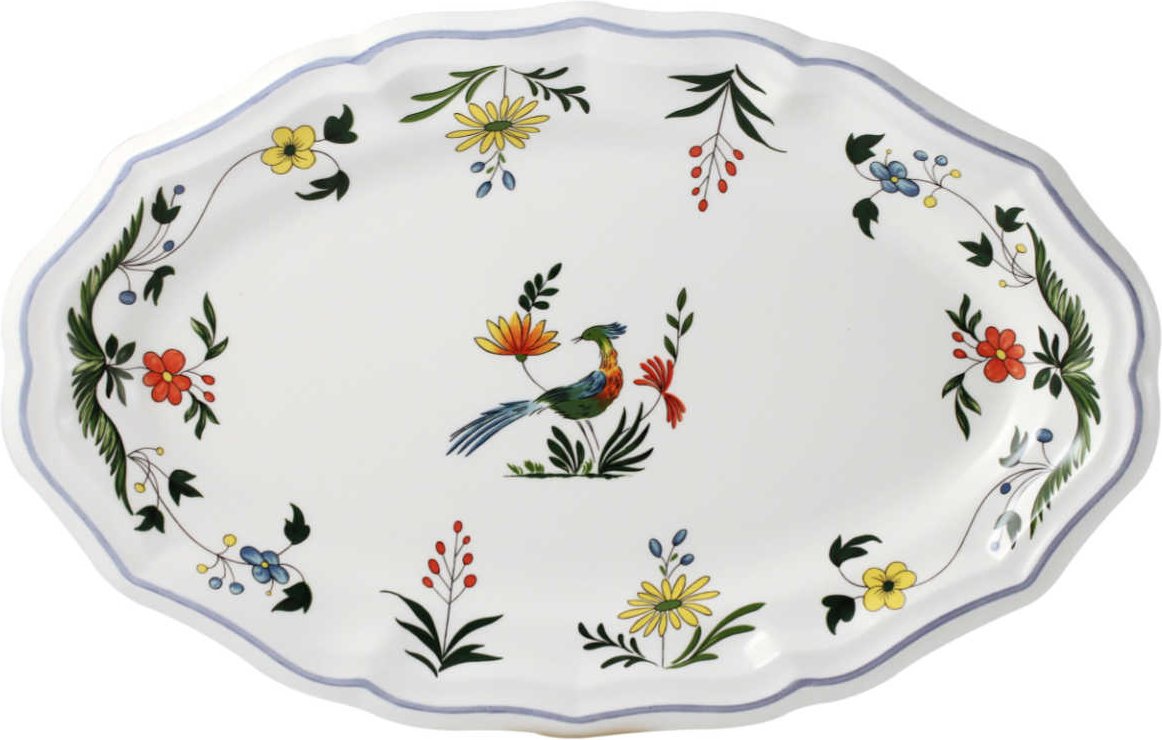Gien 'Oiseaux Paradis' Platte oval 41 x 26,2 cm