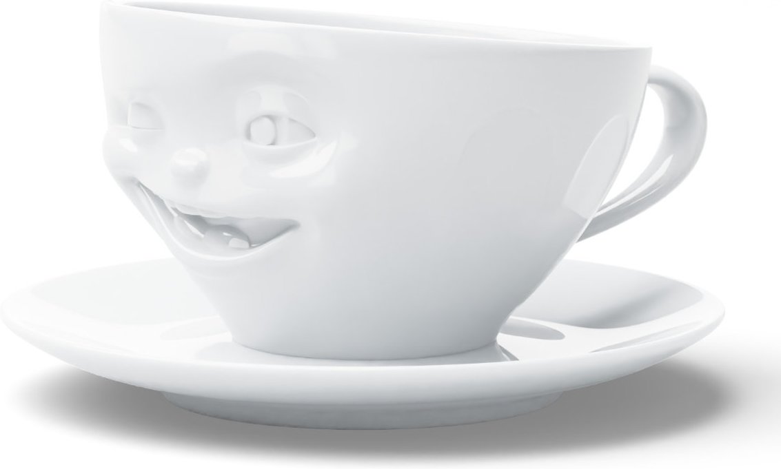 TV Tassen Kaffeetasse weiß zwinkernd 0,20 L