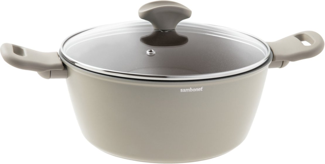Sambonet Silver Force - Aluminium-Antihaft Bratentopf mit Deckel 24 cm