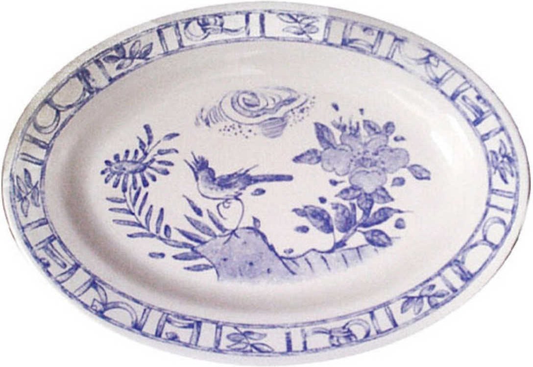 Gien 'Oiseau Bleu monochrome' Platte oval 37 x 26 cm
