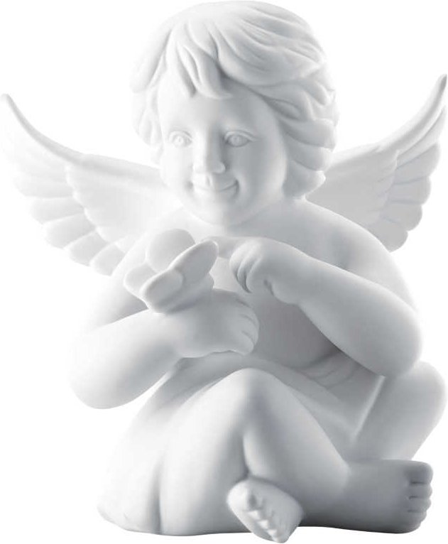 Rosenthal Engel mit Schmetterling groß weiß matt 14 cm