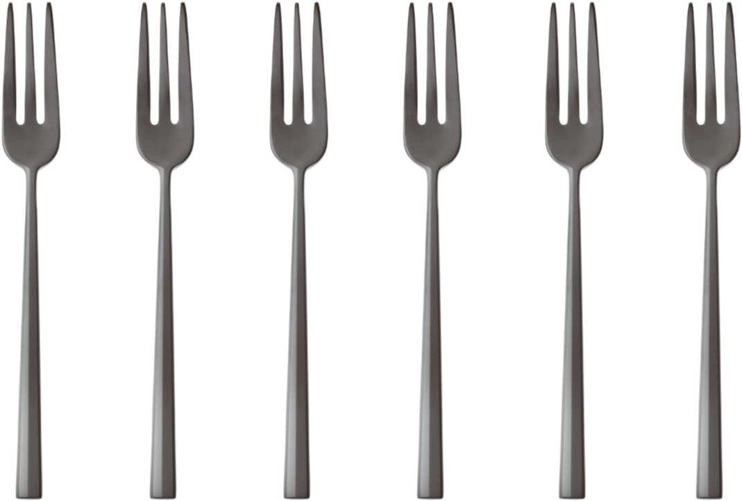 Sambonet Rock - Edelstahl / PVD schwarz Kuchengabel Set 6-tlg.
