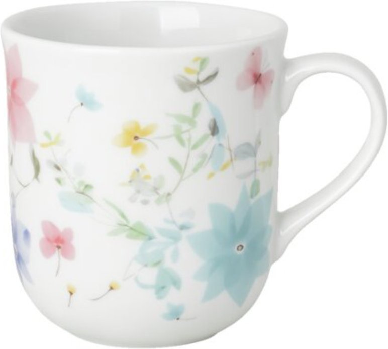 Hutschenreuther Frühlingsgrüße Becher mit Henkel Blumenranke im Geschenkkarton 0,41 L