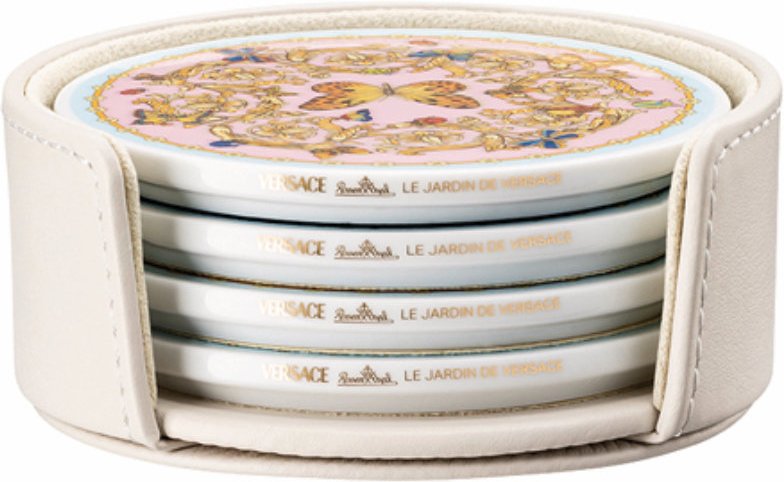 Rosenthal Versace Le Jardin de Versace Untersetzer Set 4-tlg. in Lederbox