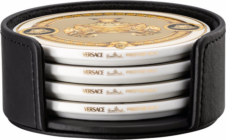 Rosenthal Versace Prestige Gala Untersetzer Set 4-tlg. in Lederbox