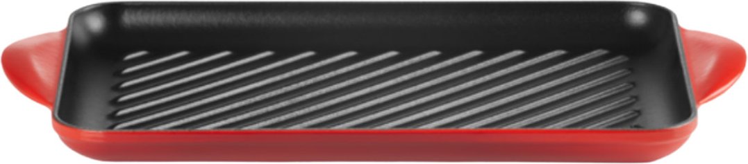 Le Creuset Grillpfannen und Grillplatten Rechteckige Grillplatte Kirschrot 32 cm