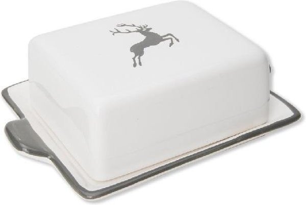 Gmundner Keramik Grauer Hirsch Butterdose 125 g
