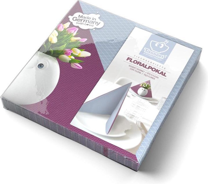 TV Tassen Servietten Lunch 'Floral Pokal' 33x33 cm 20 Stück