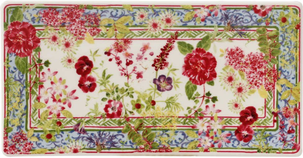 Gien 'Millefleurs' Platte rechteckig klein 19,3 x 10 cm