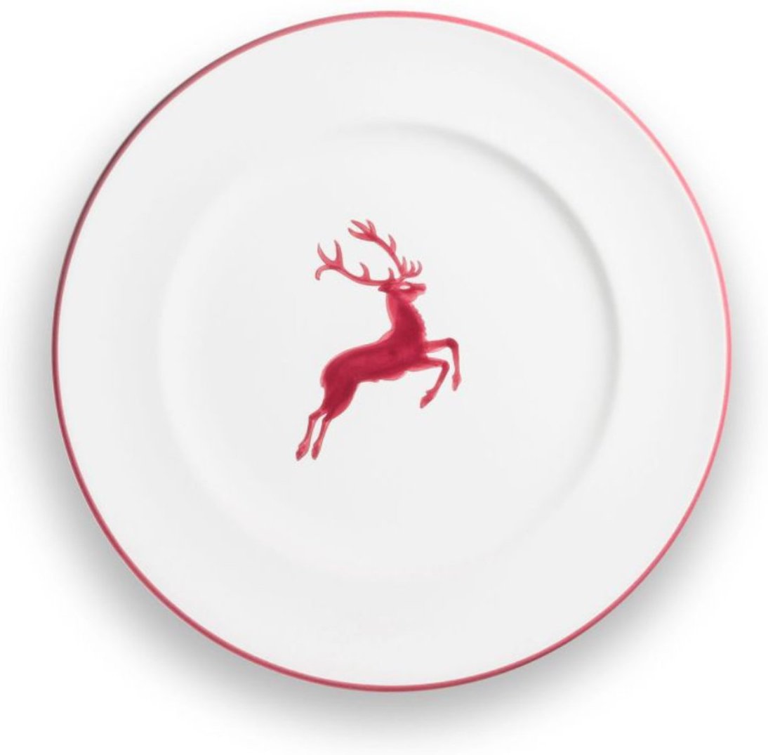 Gmundner Keramik Bordeauxroter Hirsch Speiseteller Gourmet 27 cm
